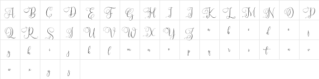 Rendezvows FREE Regular  glyph index