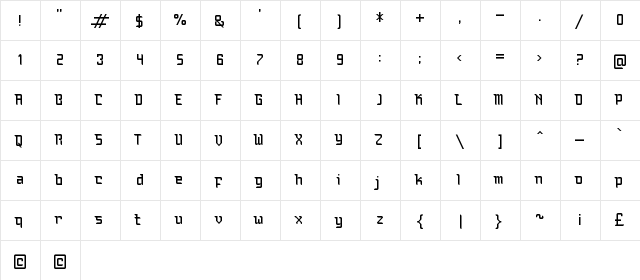 Bauchaomaicha Regular  glyph index