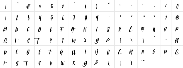 INCIDIDUNT Regular  glyph index