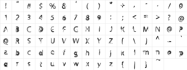 PC Marker Swirl Regular  glyph index