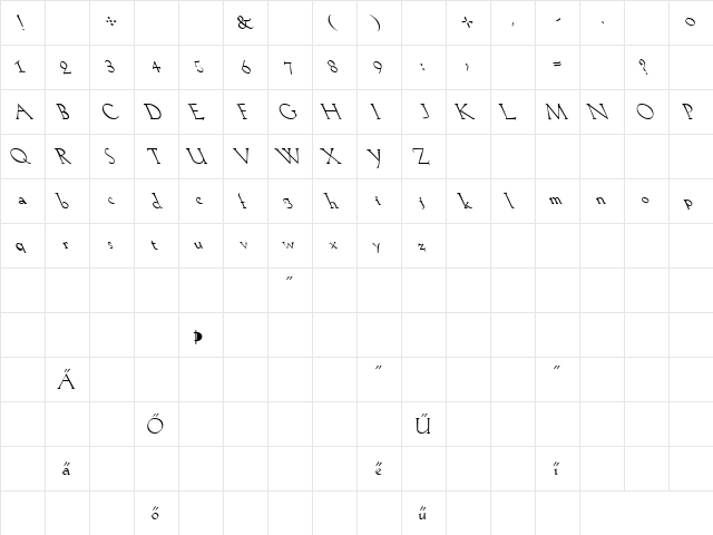 Darkside 3 Regular  glyph index