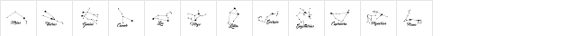 Constellations Ostia Regular  glyph index
