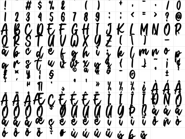 Christmas Present Regular  glyph index