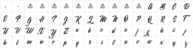 Weekend Flower Hunters Personal Regular  glyph index