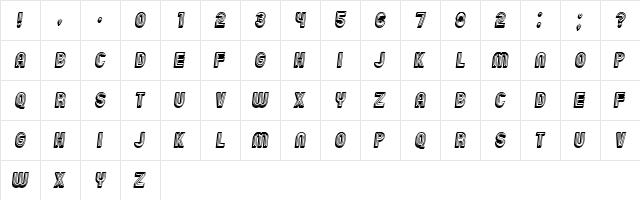 Chicago Bright Neon 3D Italic  glyph index