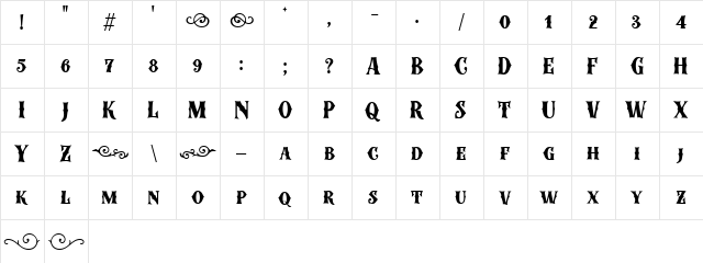 Colder Weather Regular  glyph index