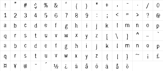 with righteous indignation Regular  glyph index