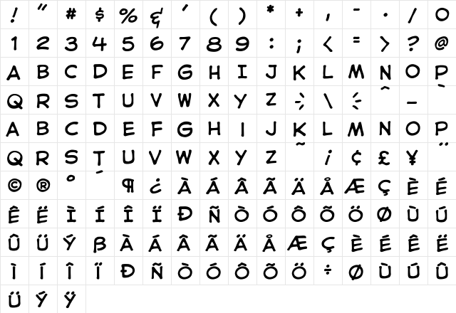 CCAstroCityInt Regular  glyph index