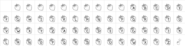 KR Strawberry Regular  glyph index