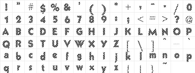 Big Stripes Regular  glyph index