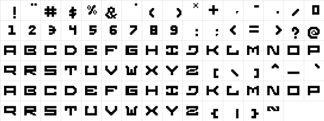 Gridilatia Regular  glyph index