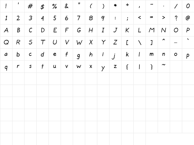 CK Neat Print Regular  glyph index