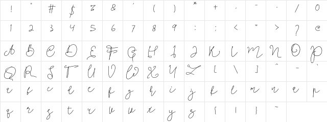 Angellida Regular  glyph index