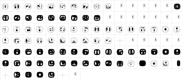 FragmentCapsRound Regular  glyph index