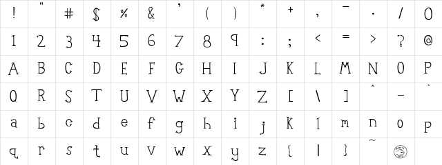 Robot Teacher Regular  glyph index