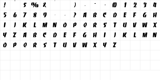 HipHopCapsSSK Regular  glyph index