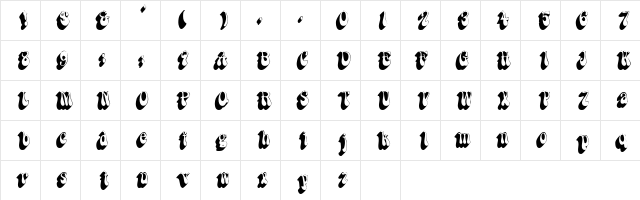 DanabelShadowSSK Regular  glyph index