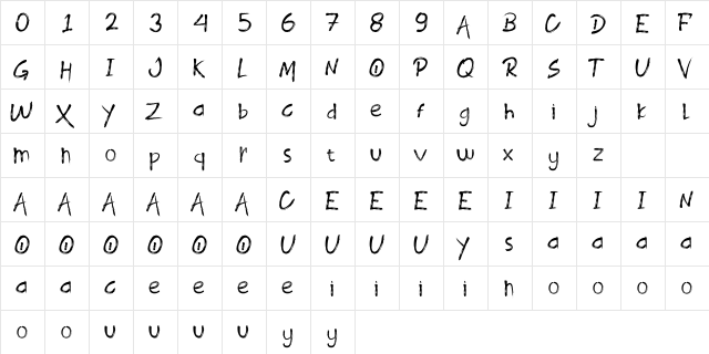 ROODY LAST Regular  glyph index