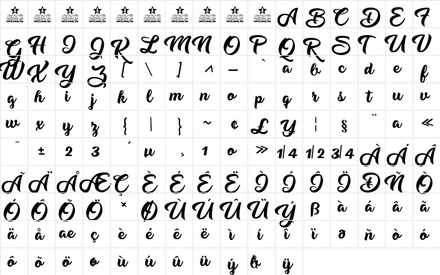 Music Magic Personal Use Regular  glyph index