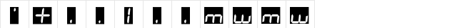 7LED italic Regular  glyph index