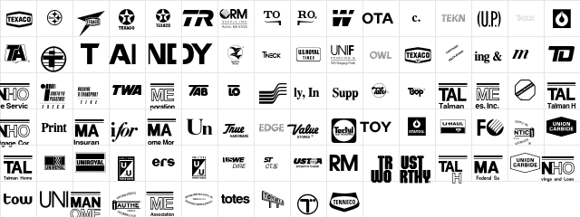 LogosCompany P18  glyph index