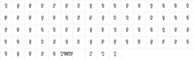 VoodooDolls Regular  glyph index