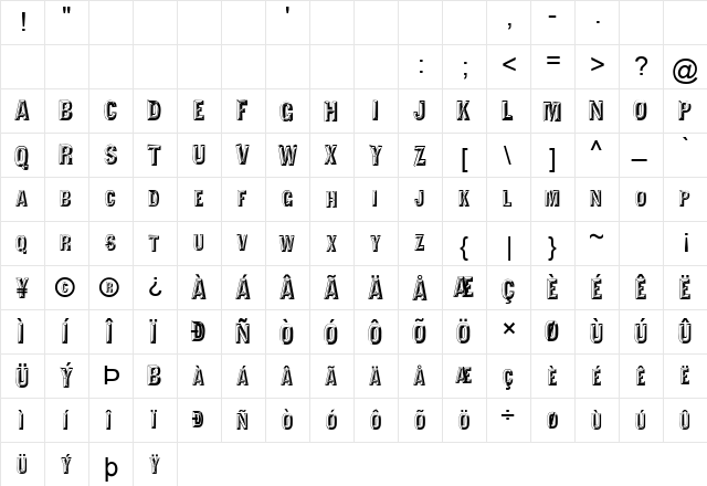 FZ UNIQUE 16 Normal  glyph index