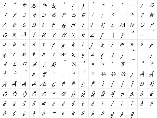 URWVaporumD Regular  glyph index