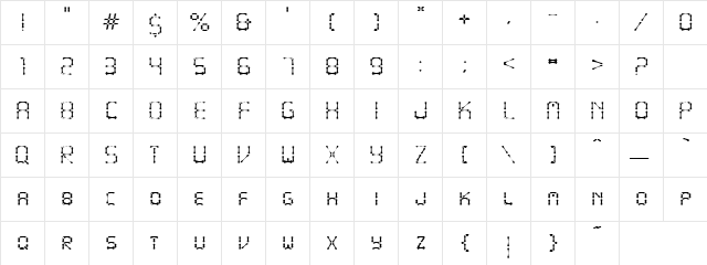 Broken Joints Regular  glyph index