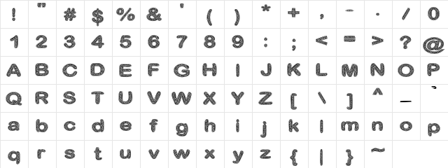 Crinkle Cut Glass Regular  glyph index