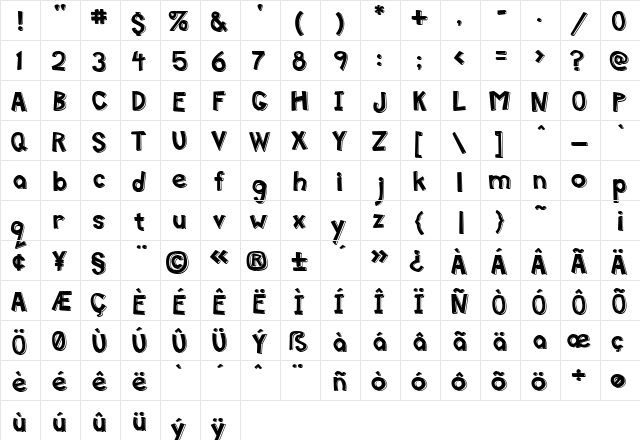 MittenLeft Left  glyph index