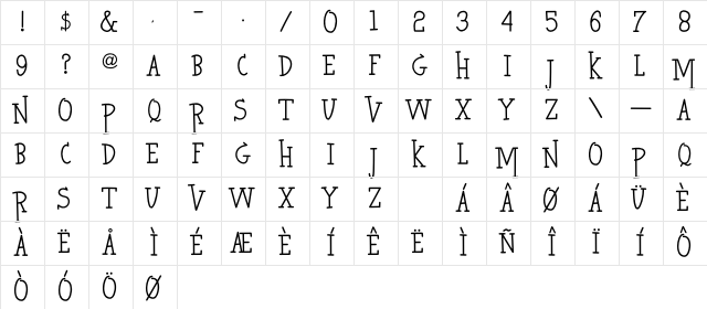 HERO KILLER Regular  glyph index