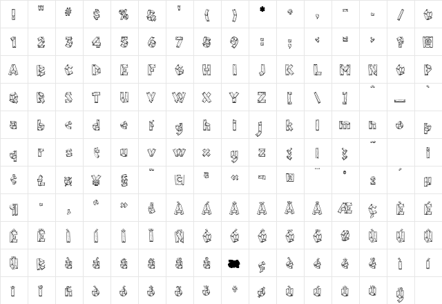 Framed Regular  glyph index