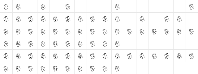 Clip Board Regular  glyph index