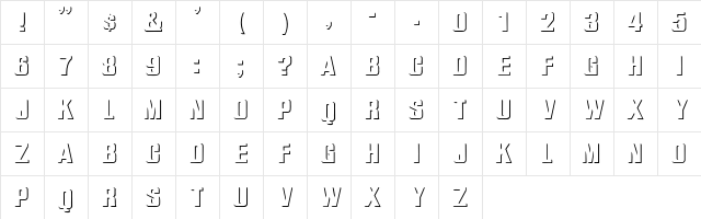WhatA-Relief Regular  glyph index