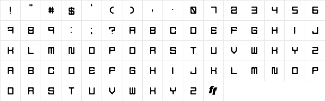 Holodeck5 Regular  glyph index