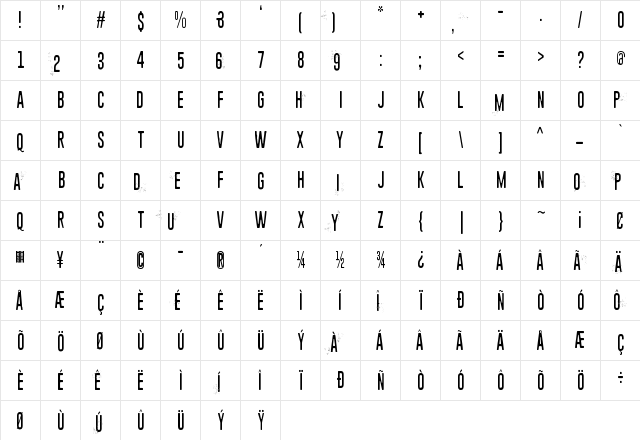 Piparivahtiperhonen Itio Regular  glyph index