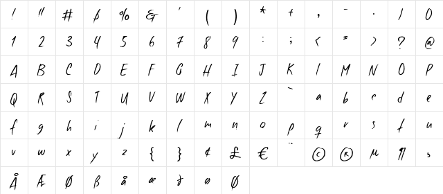 Good Foot Regular  glyph index