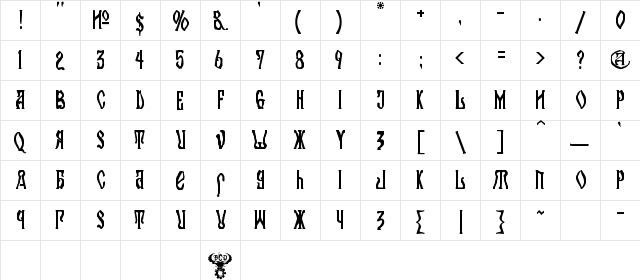 Kremlin Orthodox Church Regular  glyph index