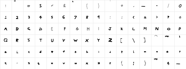 The Awesome Font Regular  glyph index