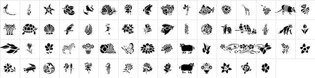 GE Elements of Nature II Regular  glyph index