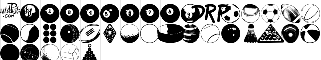 BALLS BALLS AND MORE BALLS Regular  glyph index