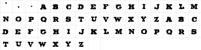 Ol' Cowboy ExtraBold  glyph index