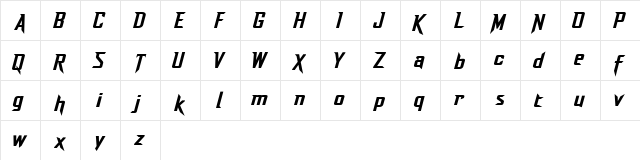 DashDemo Regular  glyph index