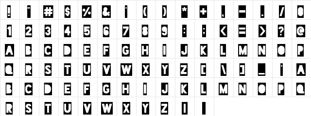 Blackout Two AM  glyph index