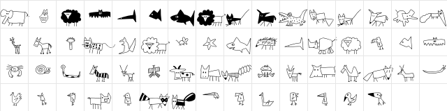 Childs Play Animals  glyph index