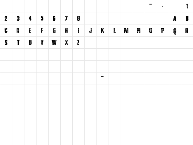 Black Jeans Regular  glyph index