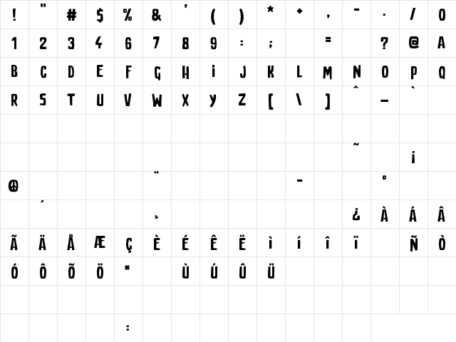 Give Peace a Chance Regular  glyph index