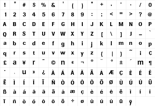 Cartel-Dem i  glyph index