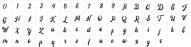 Castela Regular  glyph index